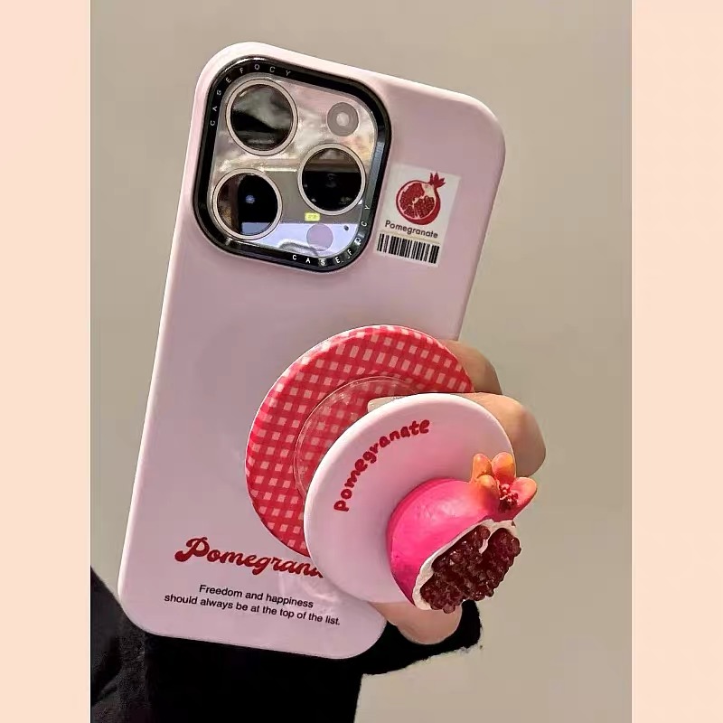 个性创意立体石榴磁吸支架适用iPhone15promax苹果14手机壳13pro防摔16promax新款15pro双层16pro菲林壳夏日
