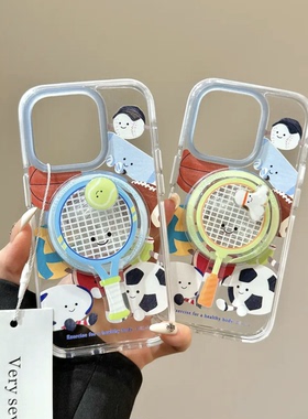 趣味运动羽毛球磁吸适用iPhone16苹果15promax手机壳1413pro防摔12/11软边14promax小众xsmax/xr女78plus全包