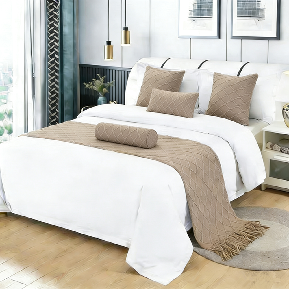现代简约轻奢民宿宾馆酒店床旗床尾巾纯色床上用品客房床尾搭巾,床上用品,床盖,淘宝优惠券,粉丝福利购,淘宝优惠卷