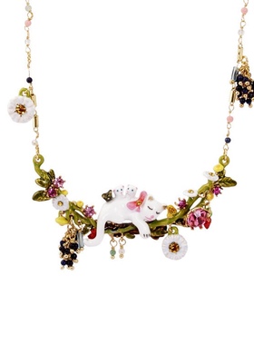 珐琅釉 花园系列猫妈妈与三只小猫大项链毛衣链