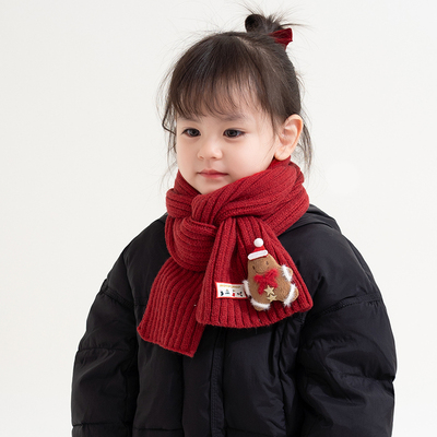 圣诞节儿童针织毛线围巾围脖