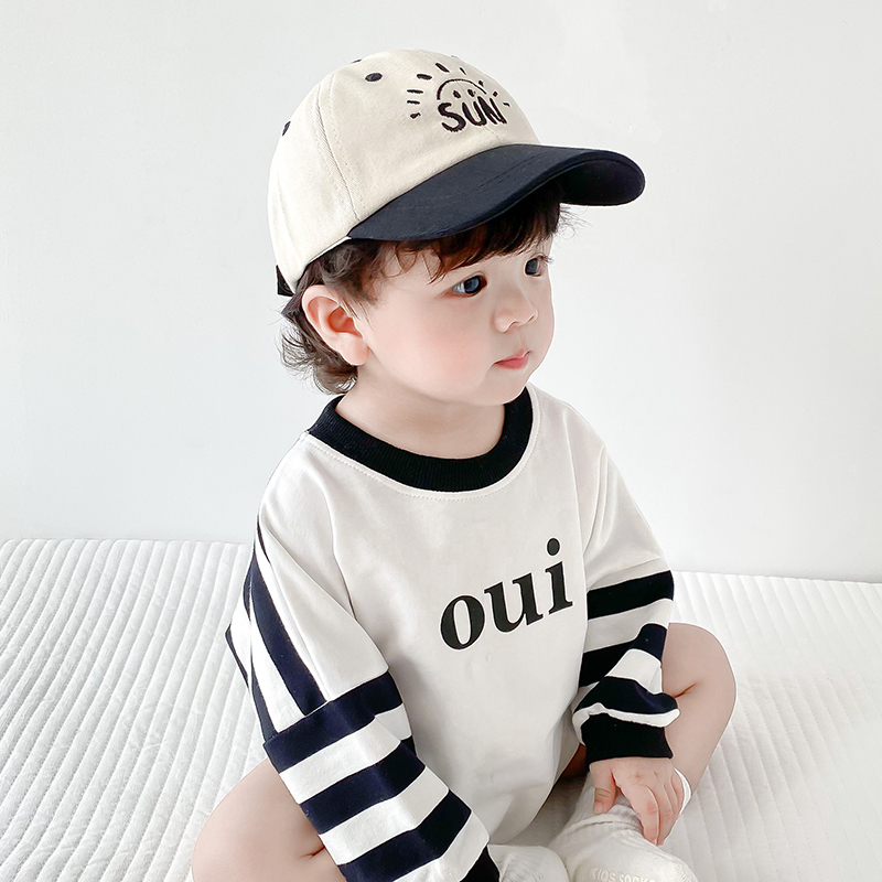 春秋季可调节韩版刺绣儿童鸭舌帽