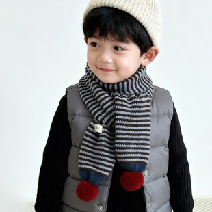 儿童围巾秋冬季 男童女童围巾保暖宝宝针织围脖百搭冬天防风护脖子