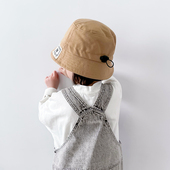 儿童帽子春秋季 宝宝遮阳帽防晒男童女童渔夫帽小童盆帽纯色太阳帽