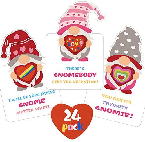 valentines day cards for kids - gnomes heart erasers valenti