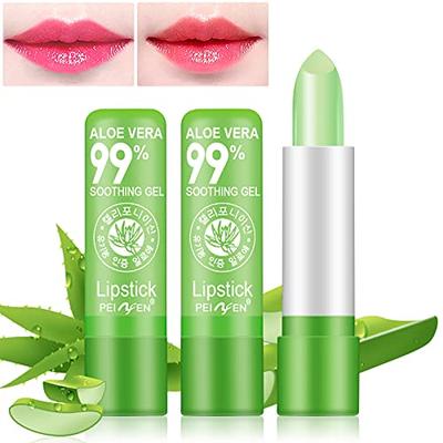 DTDR 2PCS Aloe Vera Lipstick Long Lasting Nutritious Color C