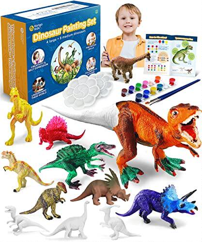 kangokids dinosaur painting kit for kids ages 4-8 with 12 di
