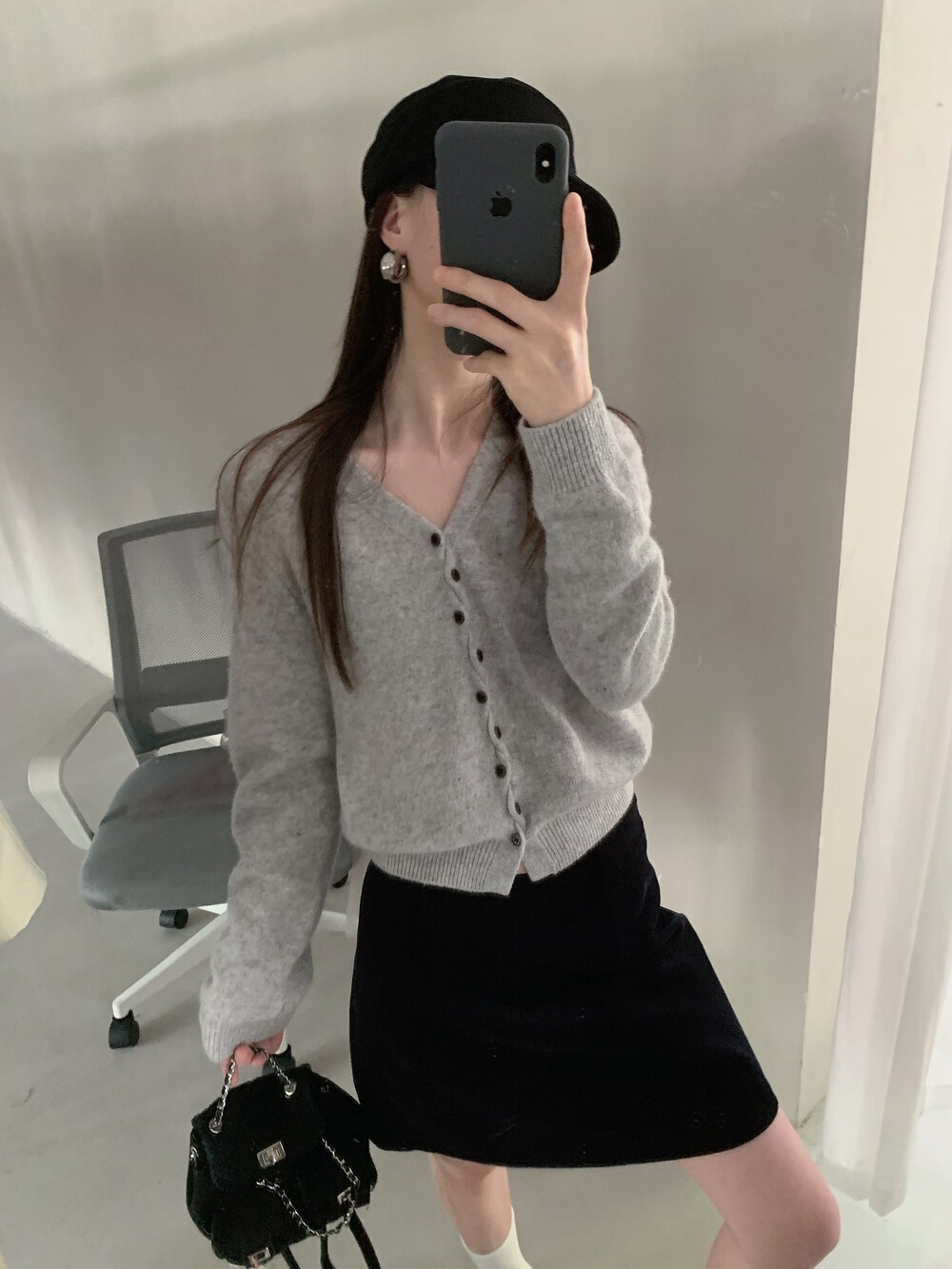 韩国东大门订单温柔慵懒设计师款羊毛羊绒针织开衫外套女26秋新款
