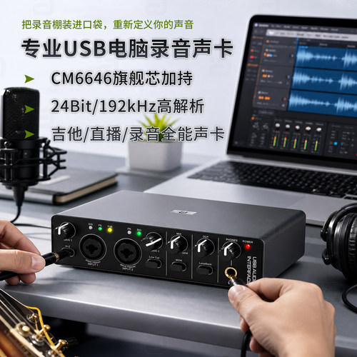 专业USB3.0电脑录音声卡192KHz