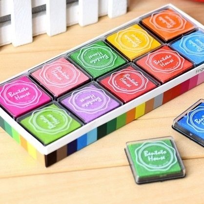 手账印章印泥套装 绘画手帐橡皮章印台DIY手指画彩色印油幼儿园料,玩具/童车/益智/积木/模型,胎毛章,淘宝优惠券,粉丝福利购,淘宝优惠卷