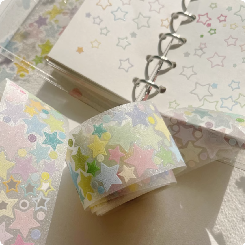 Girl17大龄萝莉原创切膜贴纸基础套星星镂空盐系手帐韩系胶带分装,文具电教/文化用品/商务用品,和纸胶带,淘宝优惠券,粉丝福利购,淘宝优惠卷