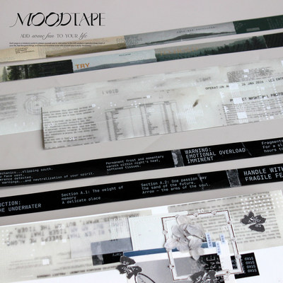 moodtape风景诗人原创基础英文背景打底拼贴手帐胶带分装贴纸mood