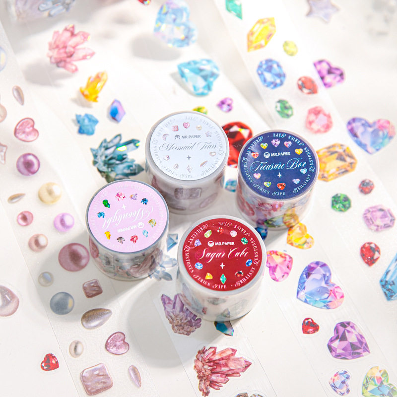 纸先生PET烫金闪砂胶带分装 璀璨宝石系列跨境ins风手帐diy素材贴,文具电教/文化用品/商务用品,和纸胶带,淘宝优惠券,粉丝福利购,淘宝优惠卷