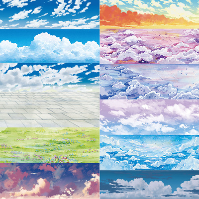 OKMT新七天 PET手帐手账特油胶带分装 天空草地地砖傍晚 装饰素材