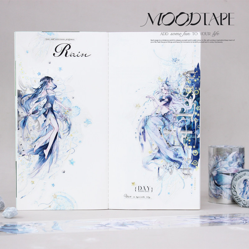 moodtape.原创星夜神话人物手帐胶带咕卡贴纸pet和纸胶带可爱文具