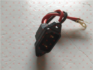 包邮电动车三角插头 踏板电瓶车纯铜横竖通用 两竖电池插座 一个