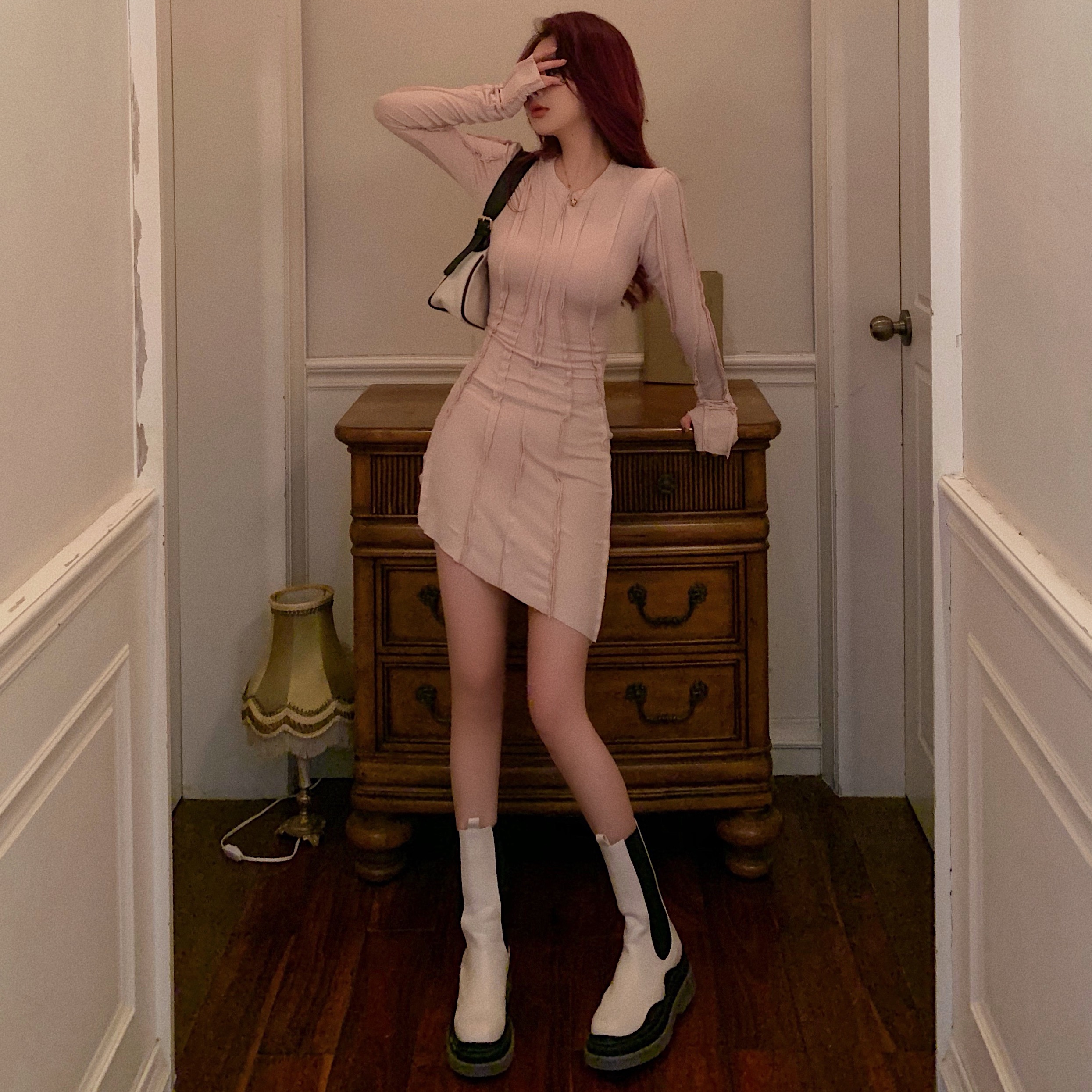 Real price irregular reverse stitch design with dress