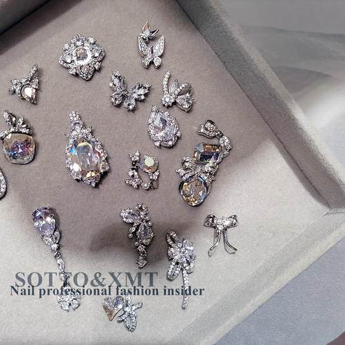 冰闪卡纳克风水滴吊坠蝴蝶美甲钻