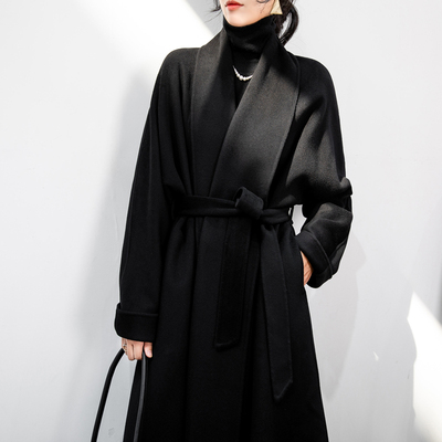 赫本风大衣双面羊绒大衣女加厚