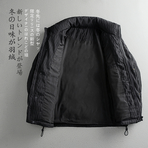 平铺 冬季男士新款标90白鹅绒羽绒服水波纹轻奢外套Y8655P430图片