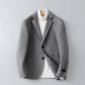 2024阿尔巴卡男士双面羊毛夹克西服外套毛呢大衣 Y8687 P330控498图片