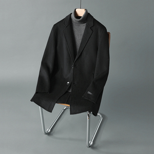 羽绒内胆可脱卸 双面羊毛纯色西服外套毛呢大衣 YR1901 P380控698图片