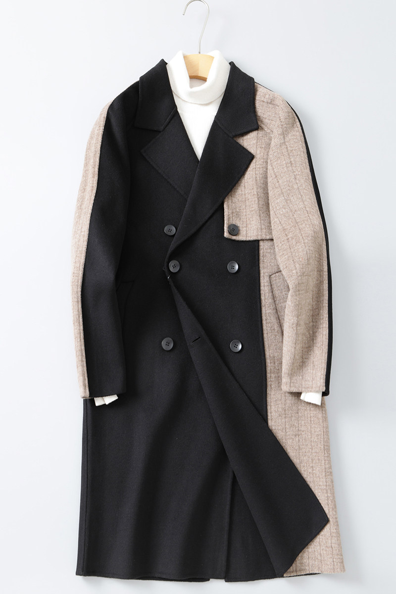 时尚拼色阿尔巴卡男士中长款工装风衣外套毛呢大衣Y9901P430控698,男装毛呢大衣,电商D230