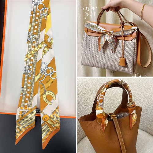 流行爆款长条小丝巾缠包绑带领巾