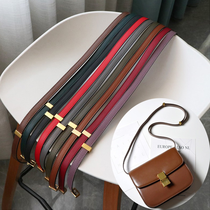 棕色box豆腐包斜挎牛皮包带子细肩带可调节包包肩带配件单肩真皮