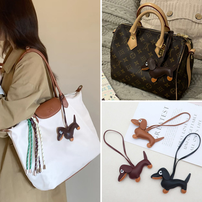 网红腊肠狗挂件卡通皮质挂饰