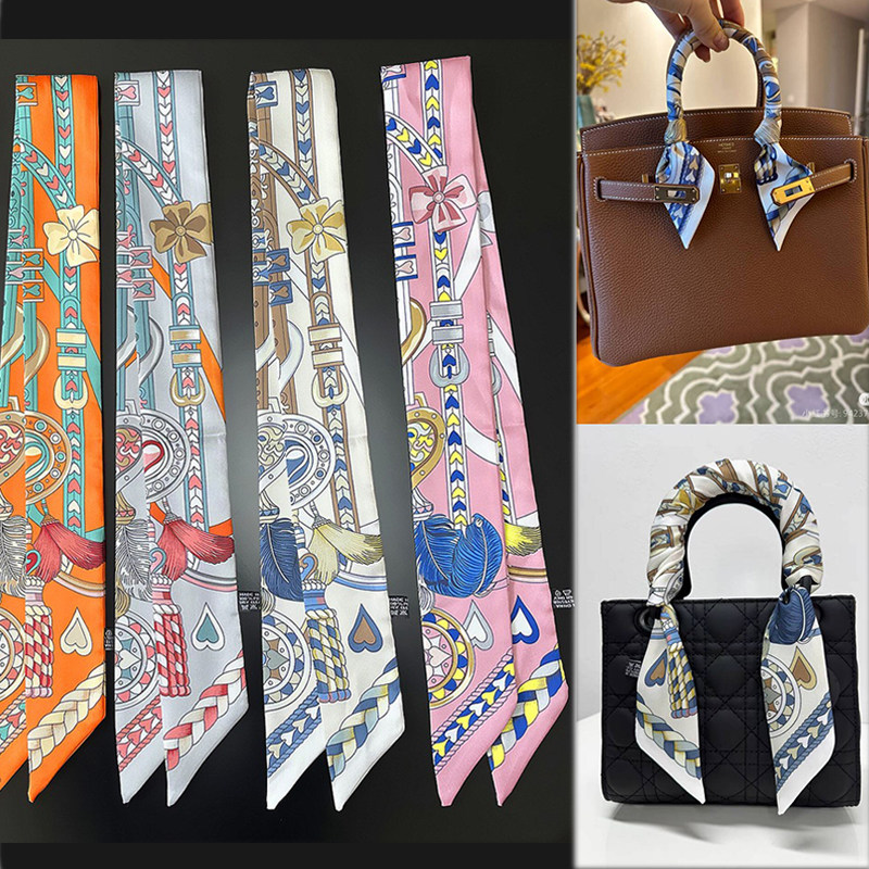 适用H家花园包绑包手柄丝巾小长条缠包丝巾女士小领巾系脖丝带女