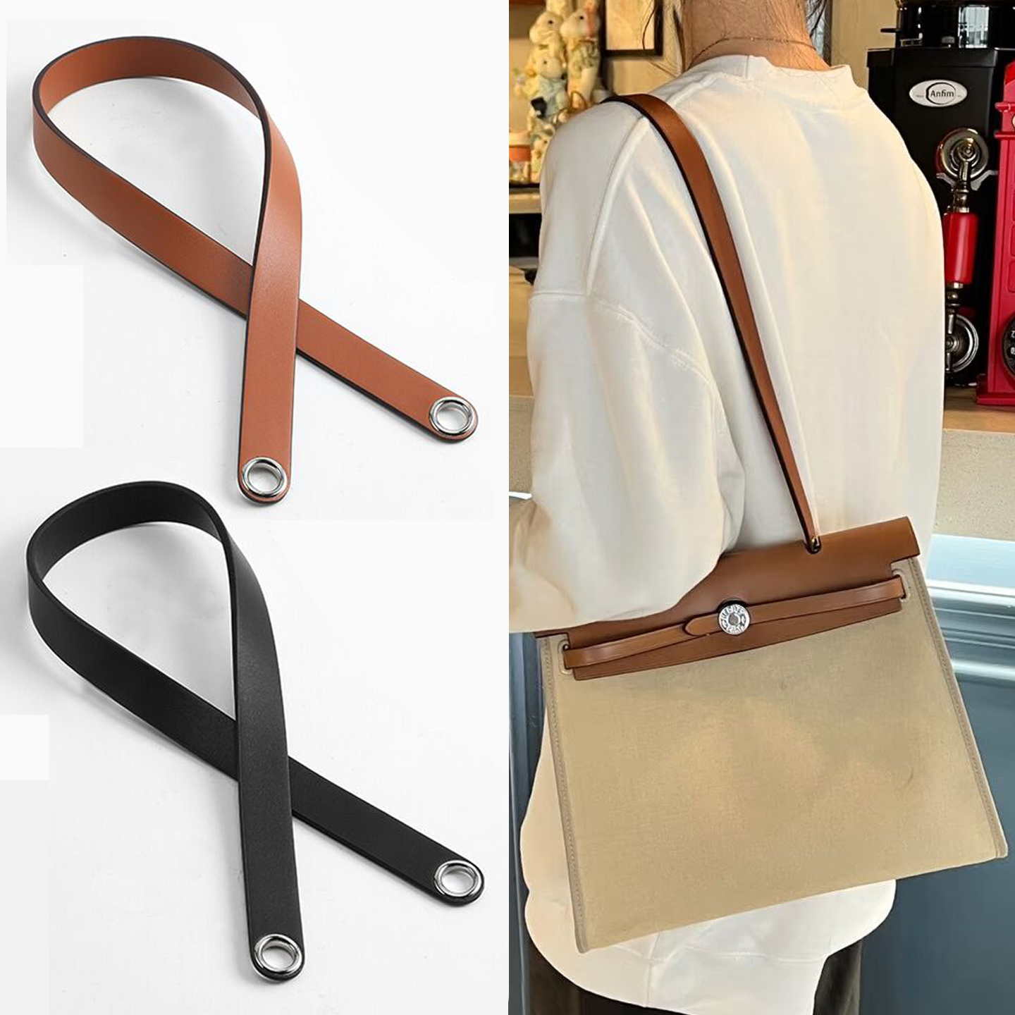 头层牛皮腋下单肩包带改造细肩带