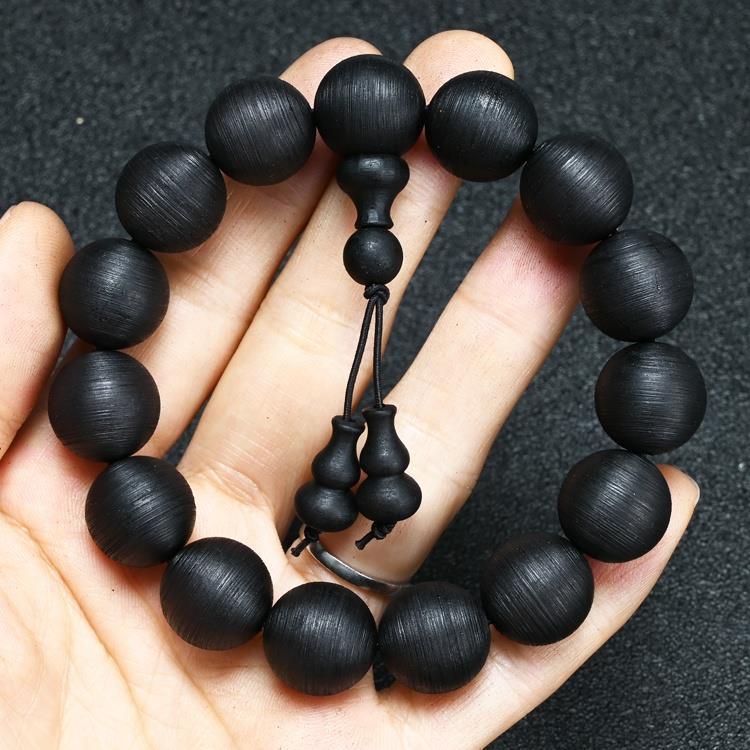 越南土沉手串螺丝纹工艺老料佛珠沉水8mm108颗香手K链男士饰