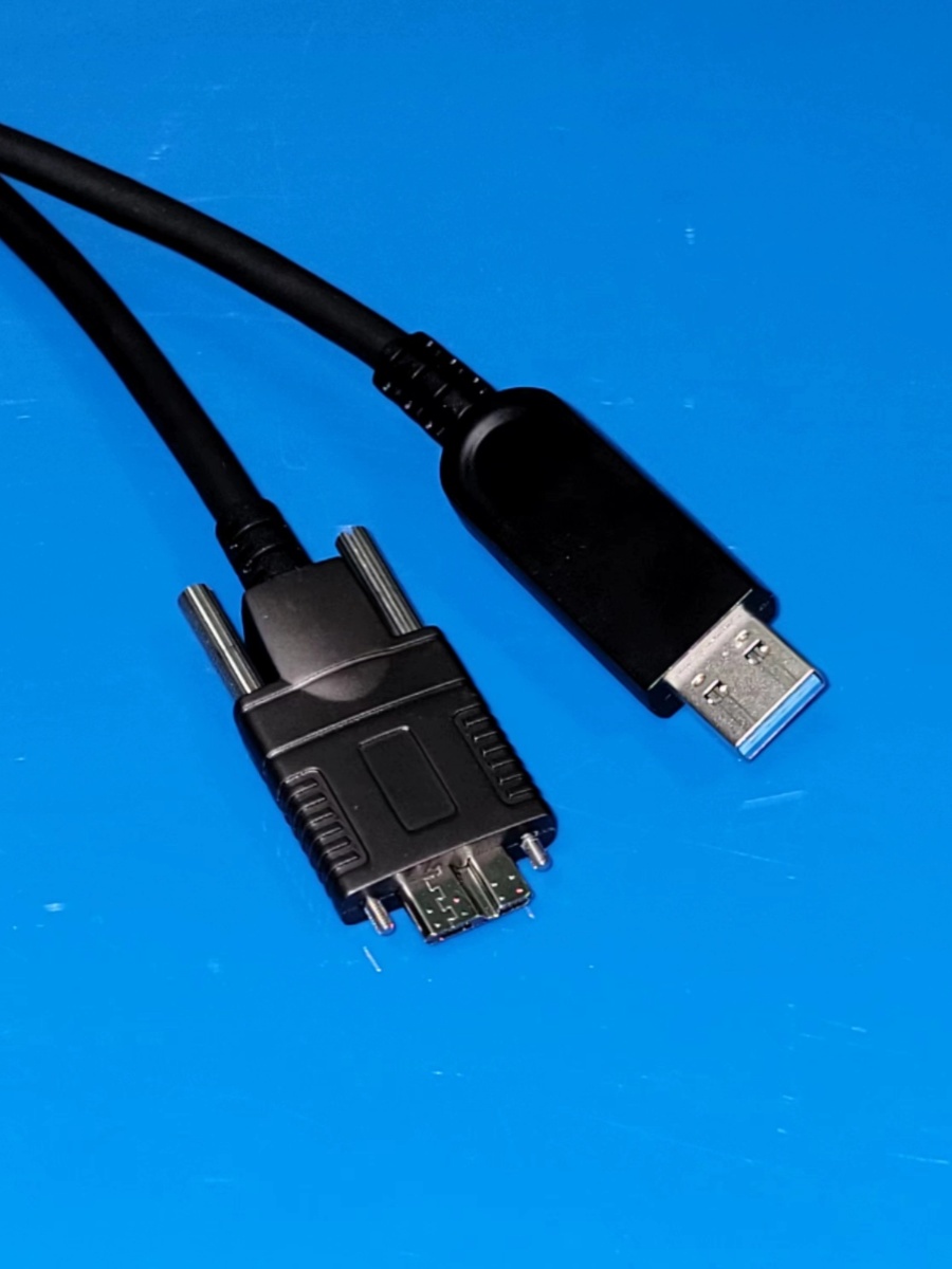 USB3.0转Microb光纤线工业相机高柔拖链线带锁固定5Gbps速率传输