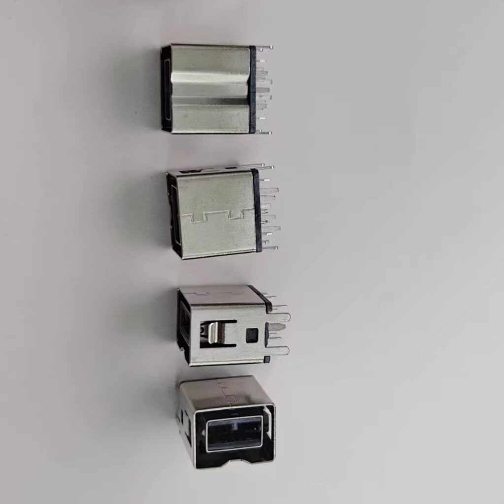 IEEE 1394B 9P焊板插头 连接器 1394B 9PIN DIP 直插 公头