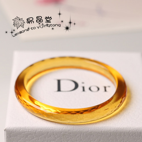 黄水晶刻面菱形女饰招财旺夫手镯