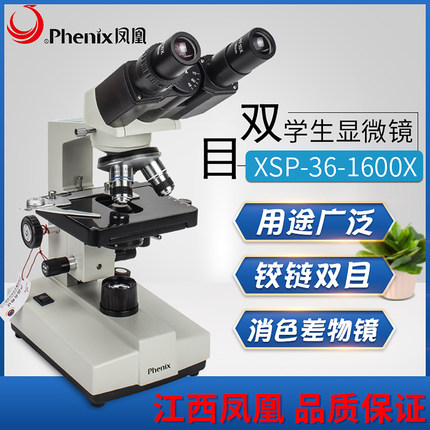 江西凤凰正品XSP36型1600倍双目生物显微镜教学实验科普畜牧水产