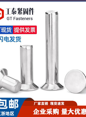 304不锈钢沉头实心铆钉 GB869 铆钉平头敲钉平锥头M2M2.5M3M4M5M6