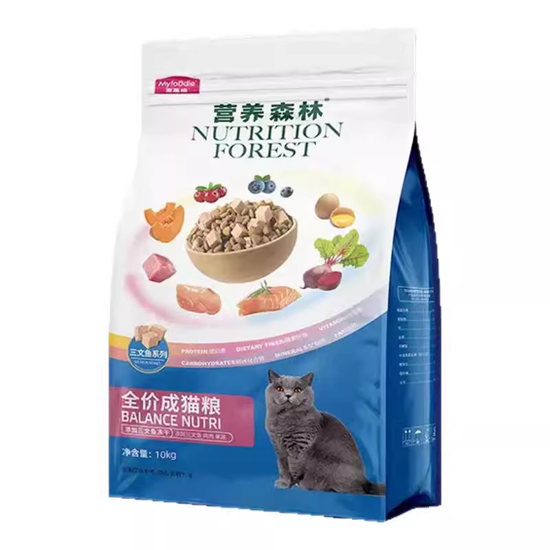 麦富迪猫粮营养森林三文鱼冻干双拼粮宠物猫美短蓝成猫粮10kg