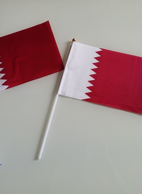 8号卡塔尔国旗卡塔尔小国旗手挥旗手摇旗14*21CM卡塔尔小旗子