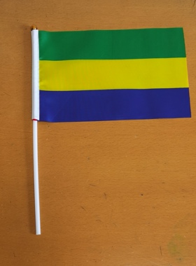 8号14*21CM加蓬国旗可开票加蓬小国旗手挥旗手摇旗加蓬小旗子