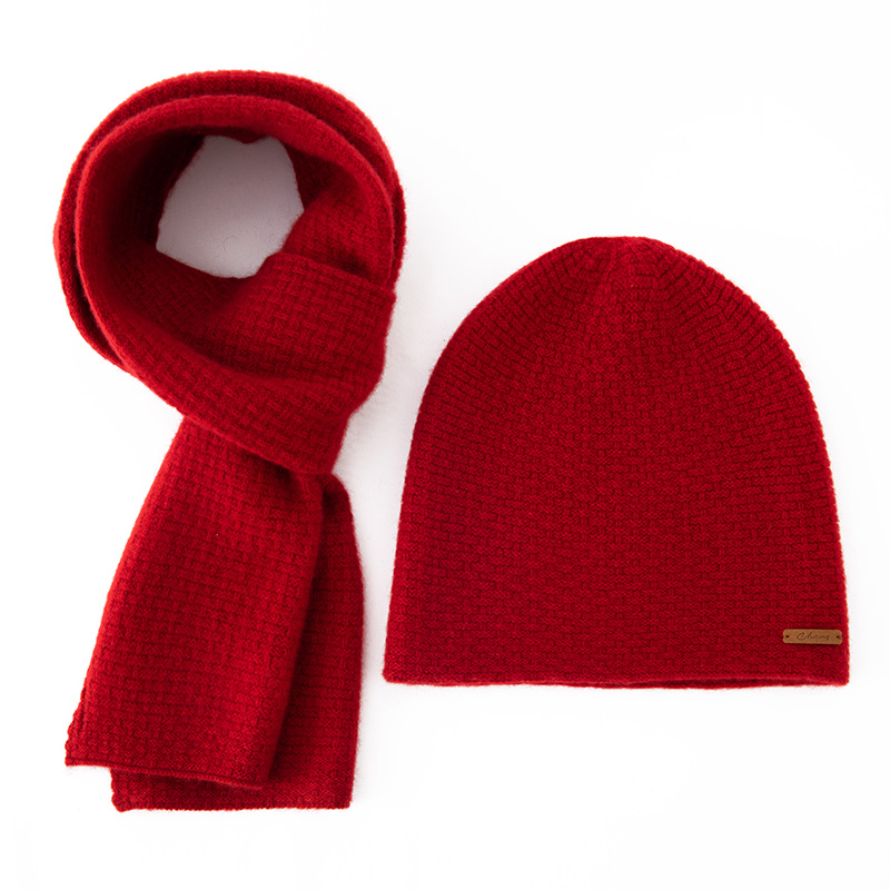 百搭女冬季玉米粒花型加厚羊绒帽