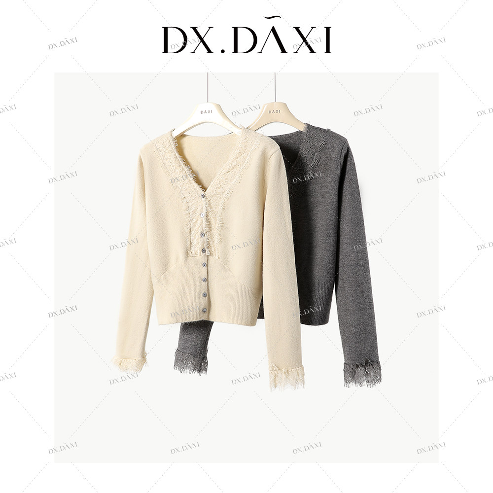 DX.DAXI【蕾丝少女】蕾丝毛针织衫