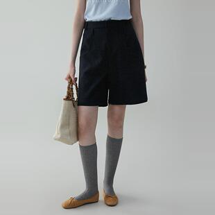 「芥末派VOOE」韩系宽松休闲西装五分裤女25夏季显瘦百搭直筒短裤