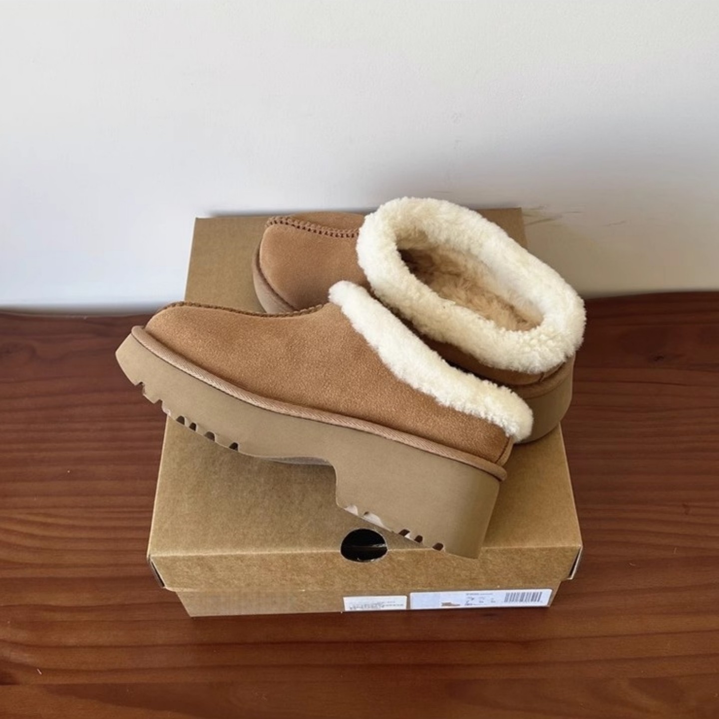 河南桑坡村2025冬季新款羊皮毛一体真皮羊毛厚底高跟人鱼雪地靴女