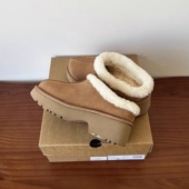 河南桑坡村2025冬季 新款 羊皮毛一体真皮羊毛厚底高跟人鱼雪地靴女