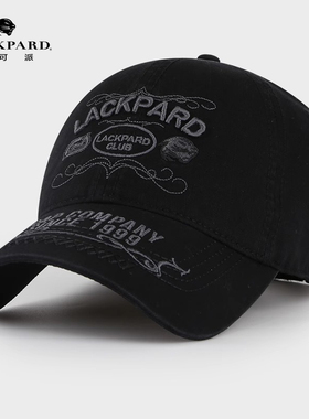lackpard帽子男棒球帽男大头围大号黑色鸭舌帽冬季软顶休闲网眼帽