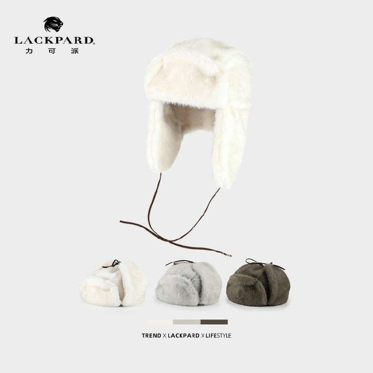 lackpard力可派帽子秋冬新款护耳保暖雷锋帽加绒加厚摇粒绒防风帽
