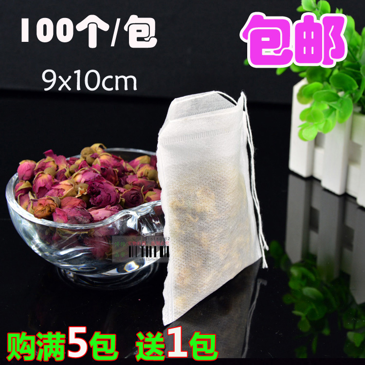 包邮100个9*10cm茶包袋花茶袋泡茶袋卤料调料隔渣一次性过滤袋子