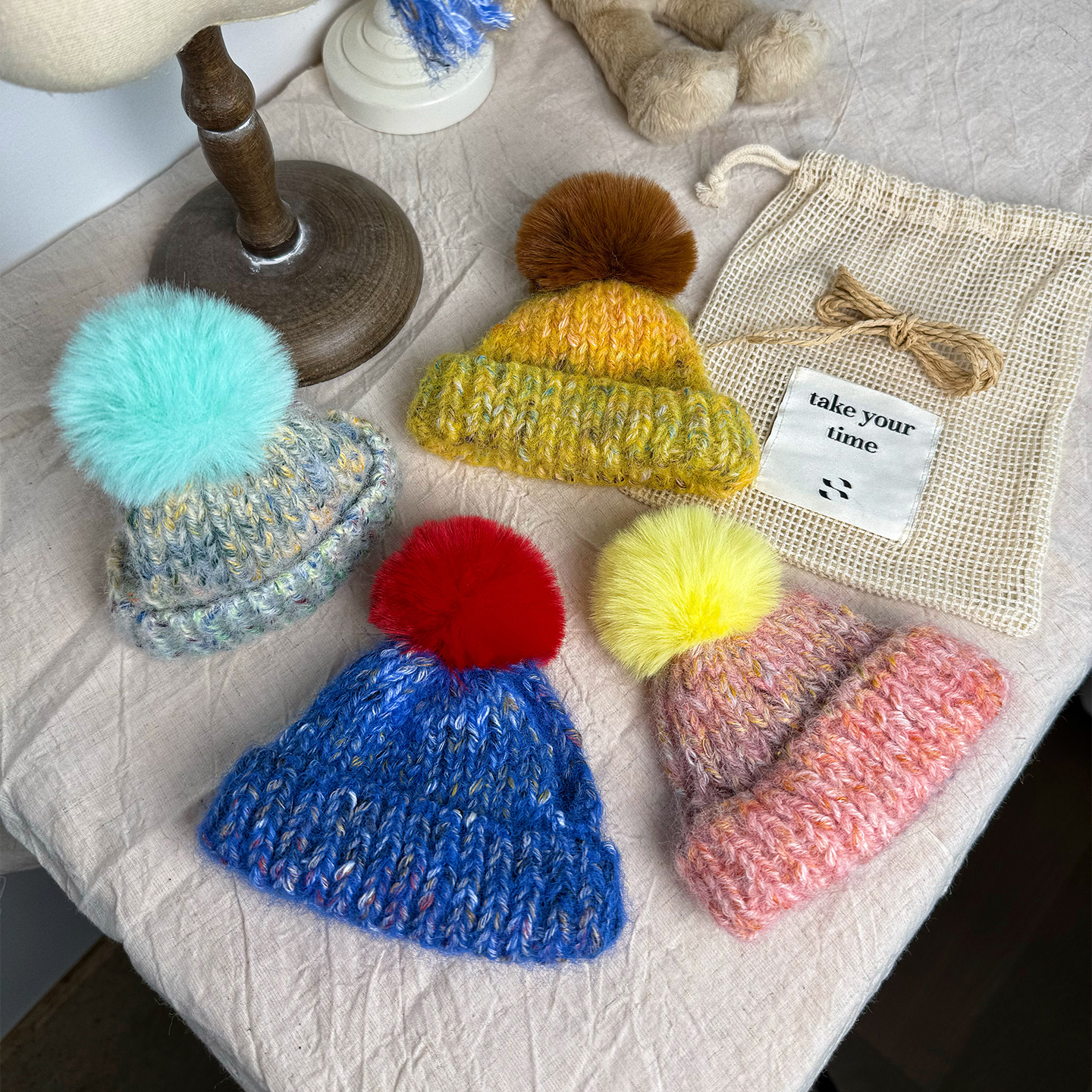 猫咪狗狗露耳朵帽可爱保暖毛线帽